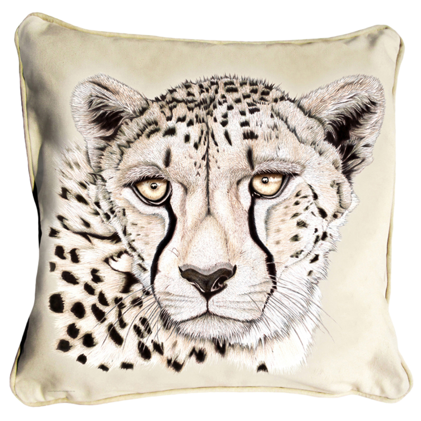 ClassicB010200111 Cheetah Cushion Cover Size 45cm Square Stone Backing & Piping