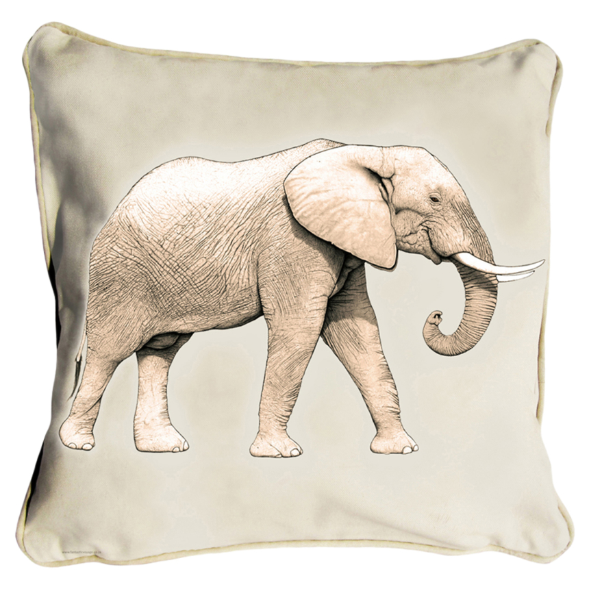ClassicB030400111 Elephant Cushion Cover Size 45cm Square Stone Backing & Piping