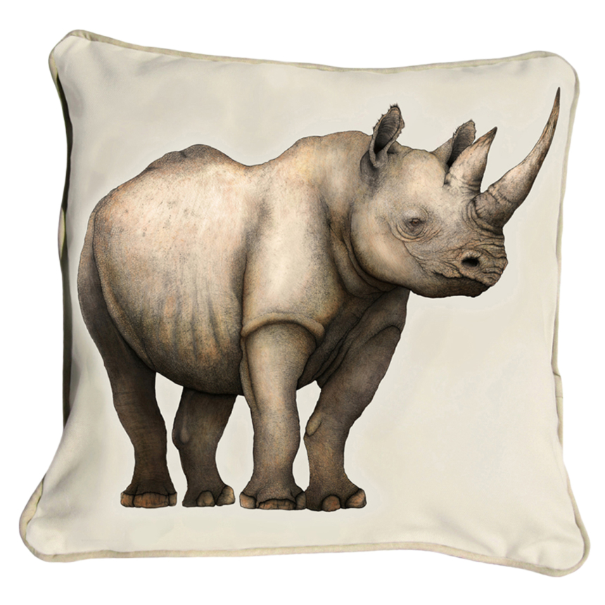 ClassicB040100111 Rhino Cushion Cover Size 45cm Square Stone Backing & Piping
