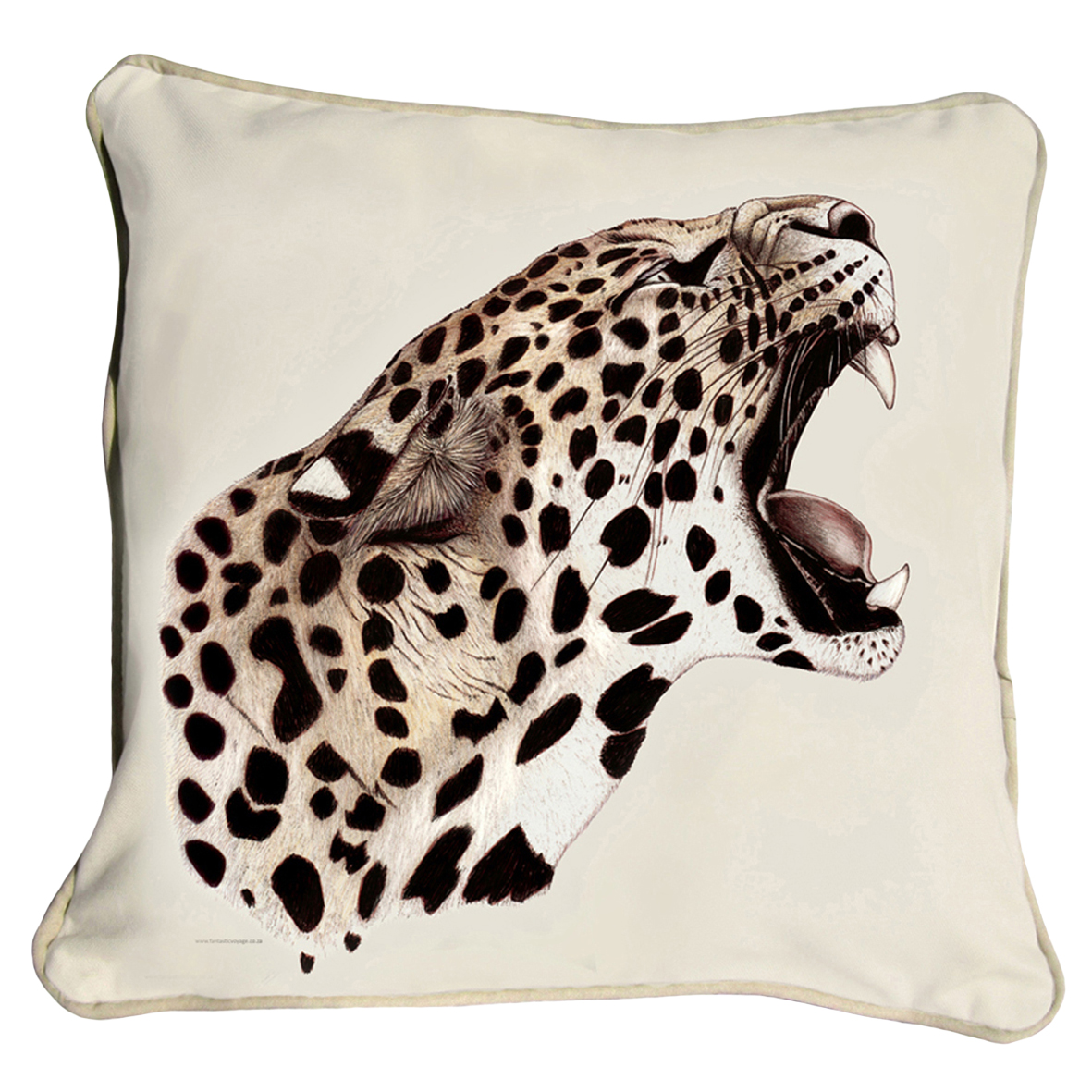 ClassicB050200111 Leopard Cushion Cover Size 45cm Square Stone Backing & Piping