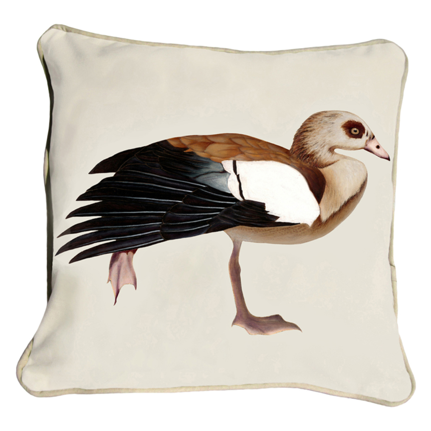 ClassicB150100111 Egyptian Goose Cushion Cover Size 45cm Square Stone Backing & Piping