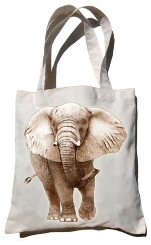 ClassicC0302001 Elephant Canvas Bag Size 40cm x 42cm