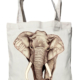 ClassicC0303001 Elephant Canvas Bag Size 40cm x 42cm