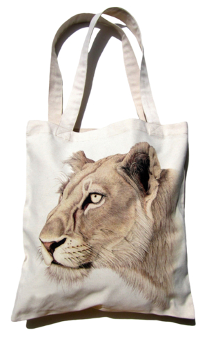ClassicC0701001 Lioness Canvas Bag Size 40cm x 42cm