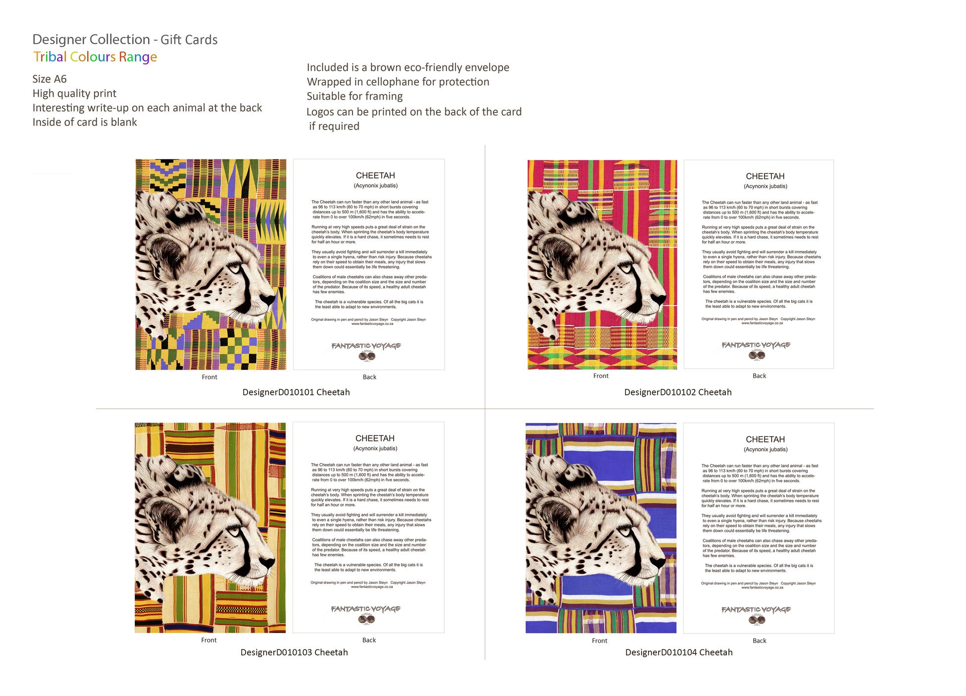Designer Collection Tribal Colours Range Gift Cards