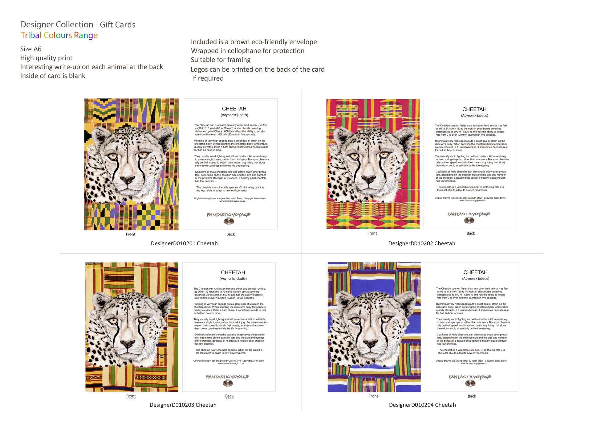 Designer Collection Tribal Colours Range Gift Cards