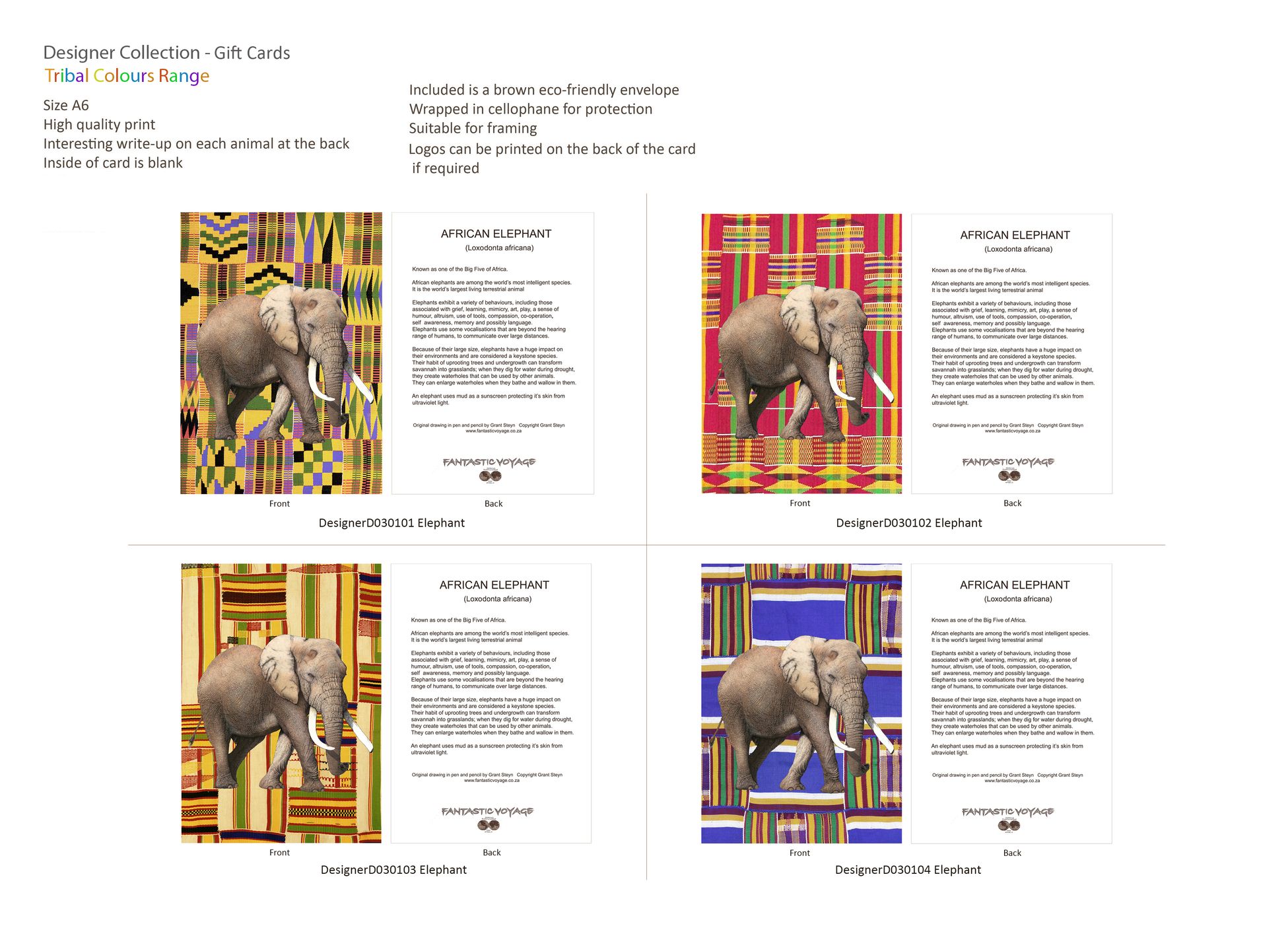 Designer Collection Tribal Colours Range Gift Cards
