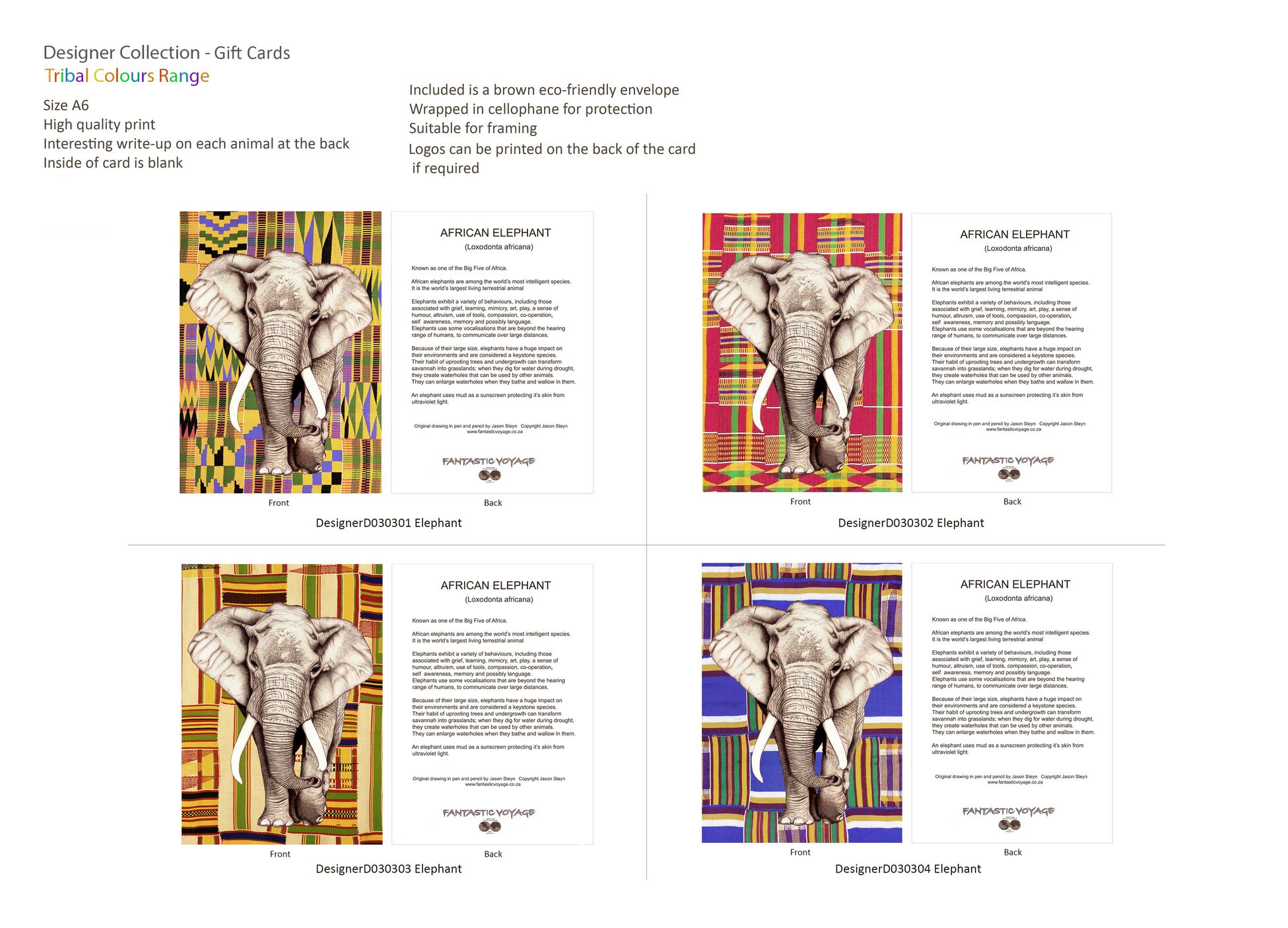 Designer Collection Tribal Colours Range Gift Cards