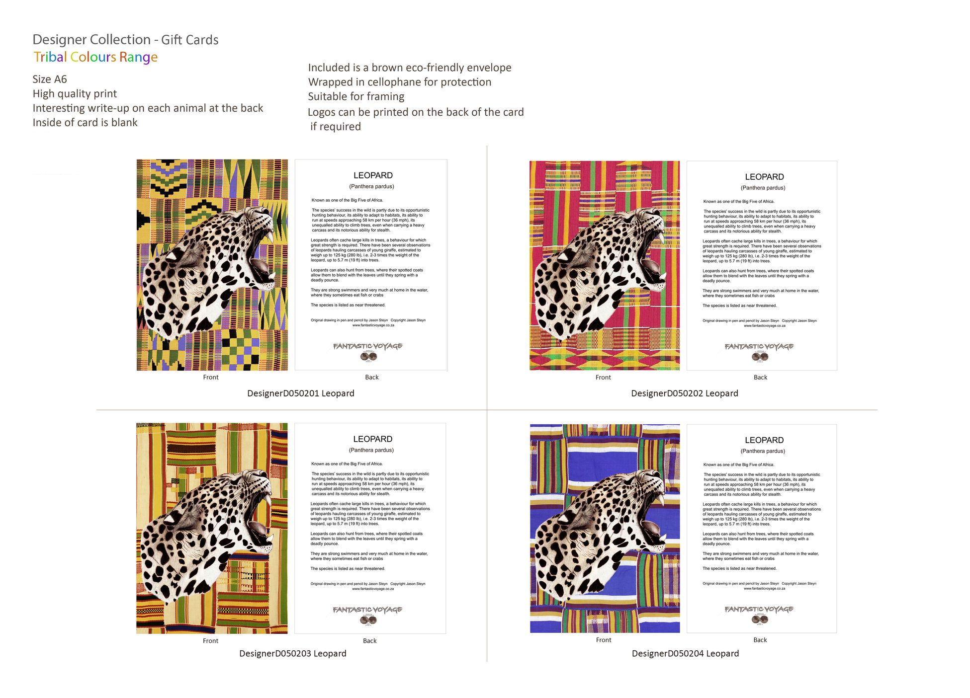 Designer Collection Tribal Colours Range Gift Cards