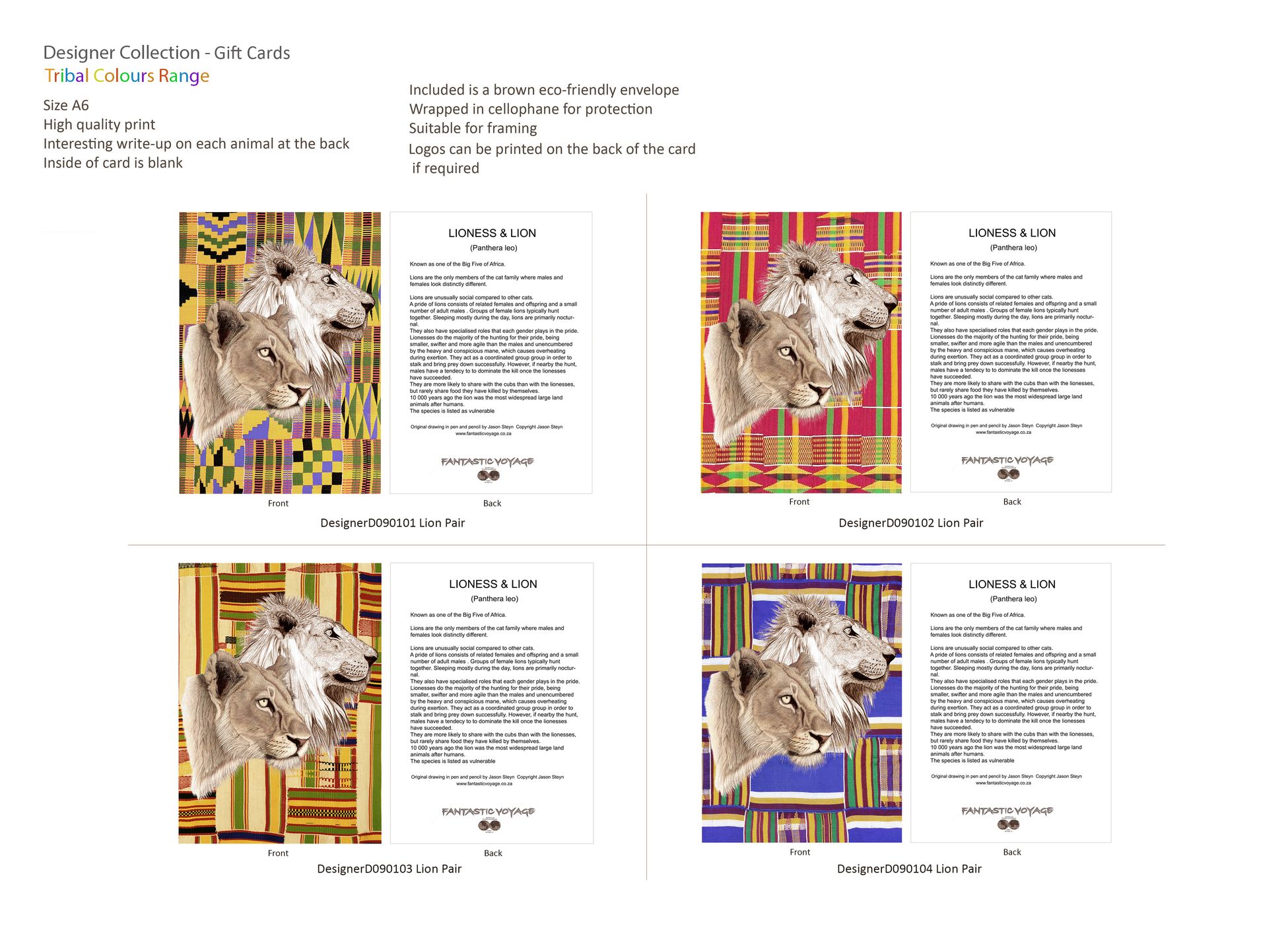 Designer Collection Tribal Colours Range Gift Cards