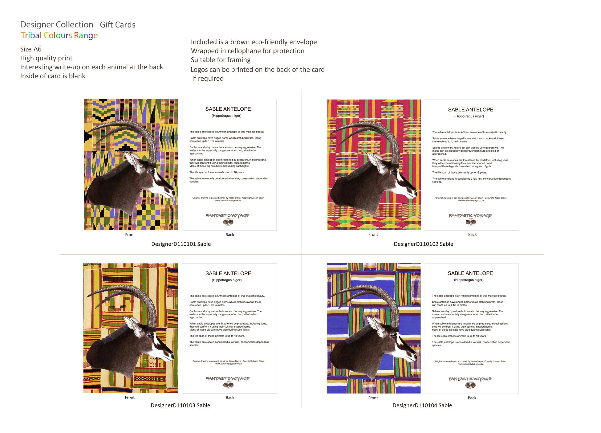 Designer Collection Tribal Colours Range Gift Cards