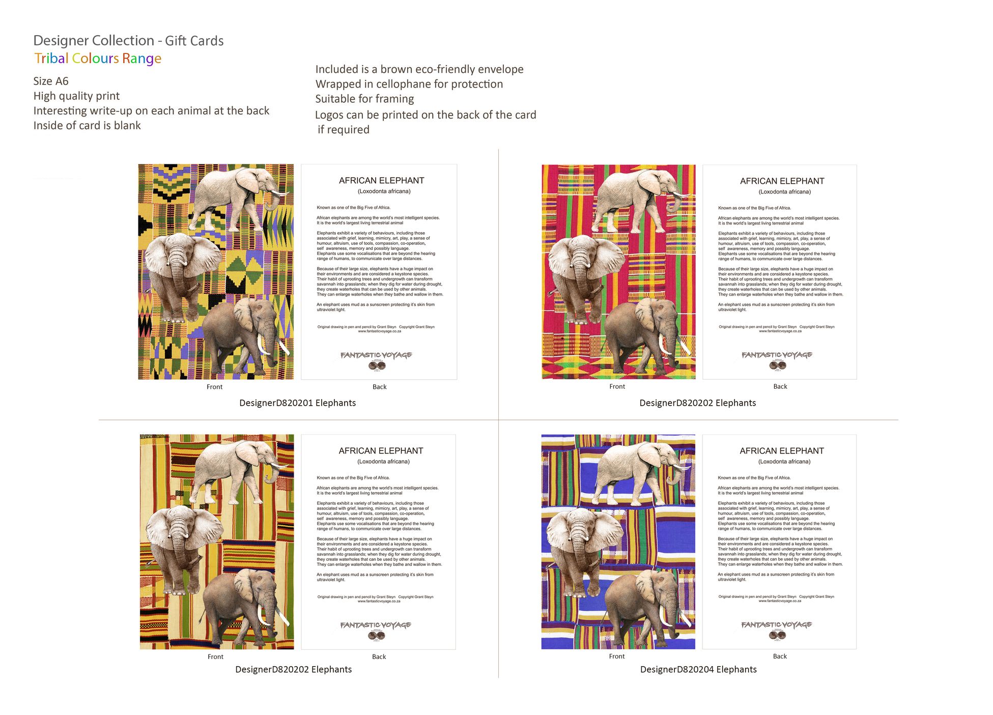 Designer Collection Tribal Colours Range Gift Cards