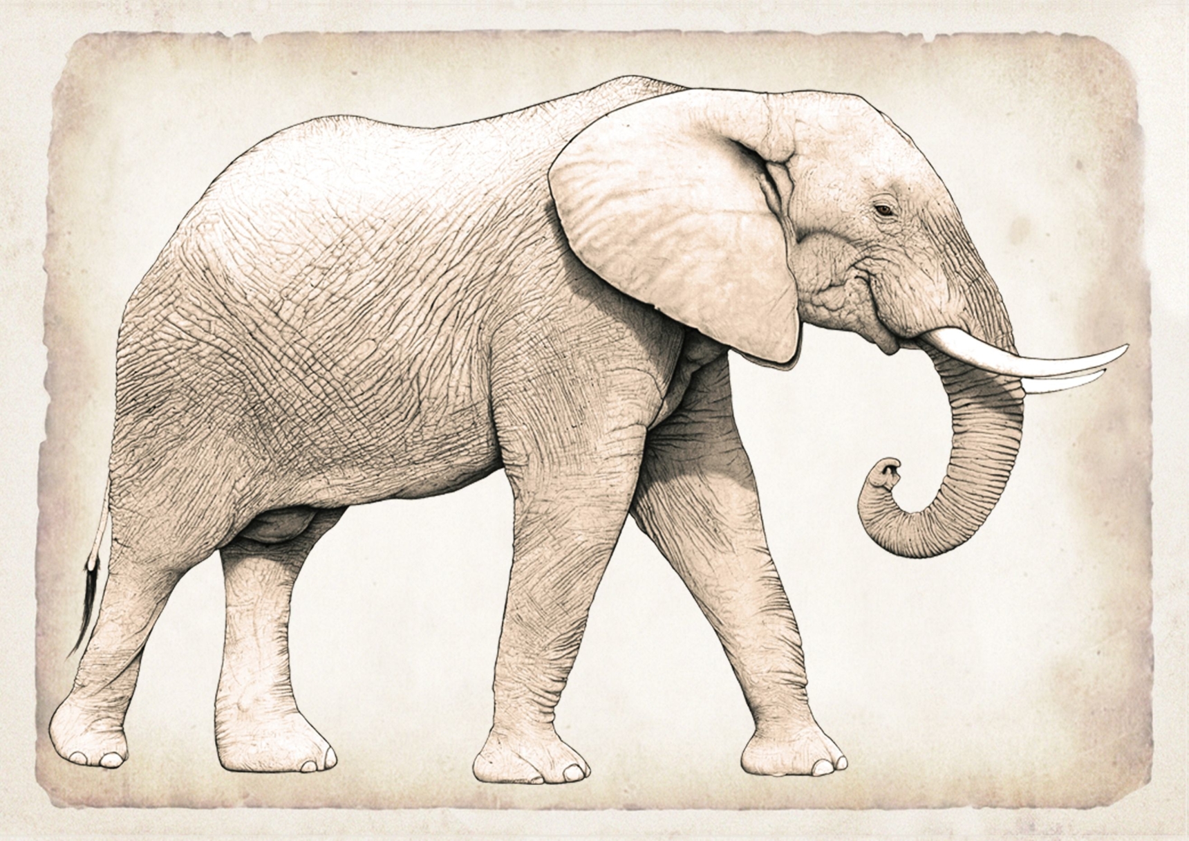 ClassicG0010 Elephant Collectors Print Size A4