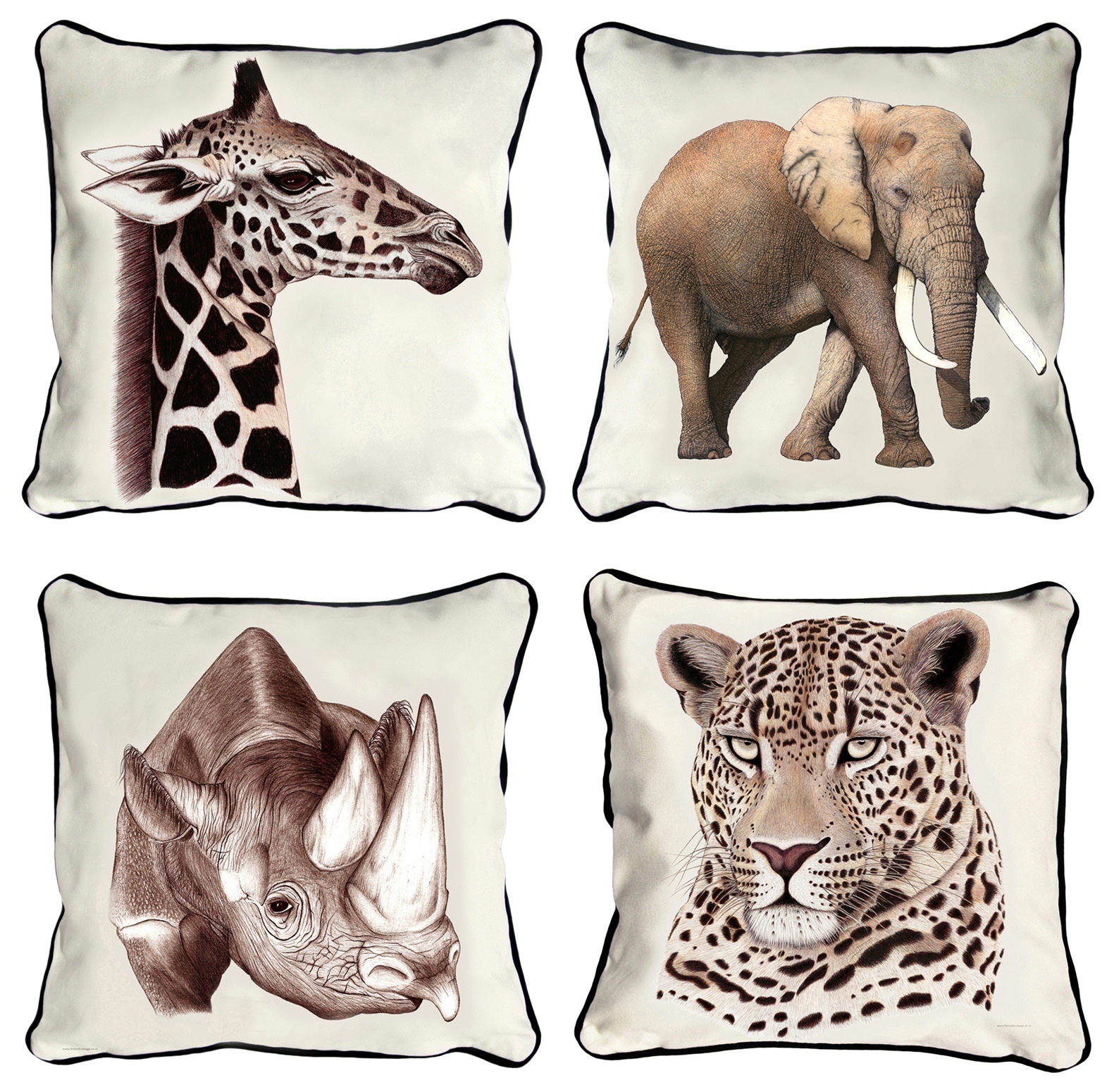 Classic Range Cushion Covers Black Backing & Piping