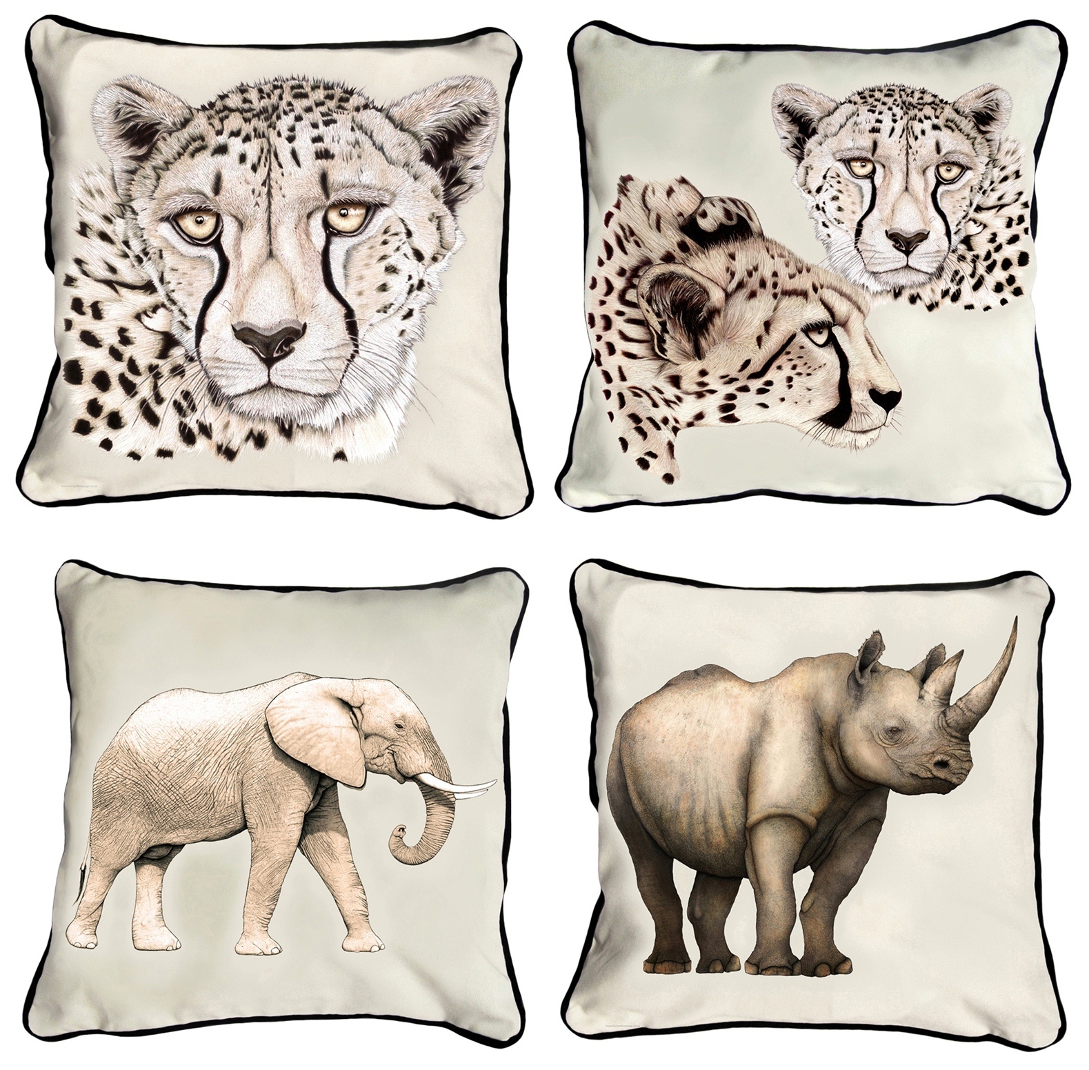 Classic Range Cushion Covers Black Backing & Piping