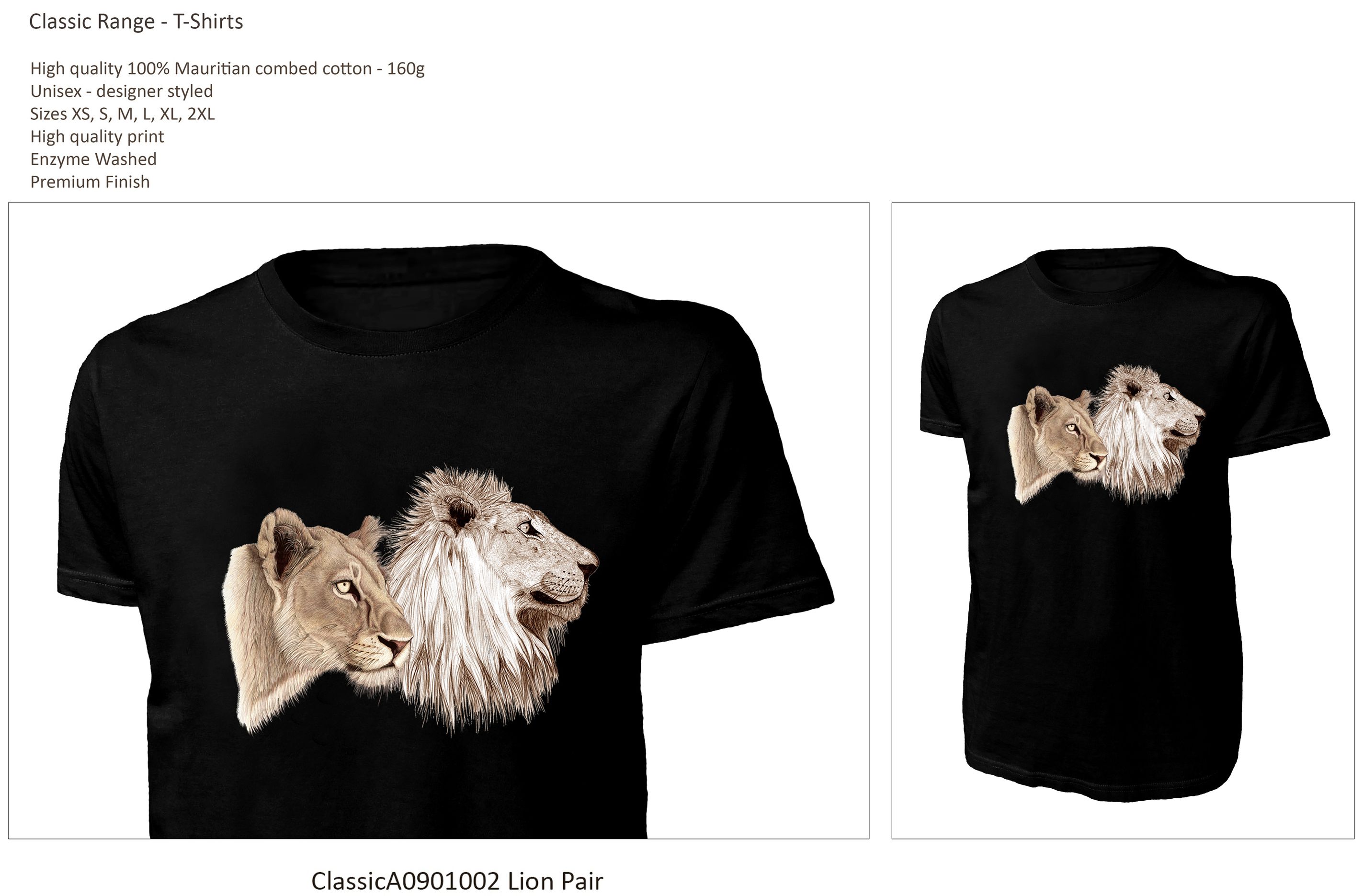 Classic Range T-Shirt ClassicA0901002 Lion Pair