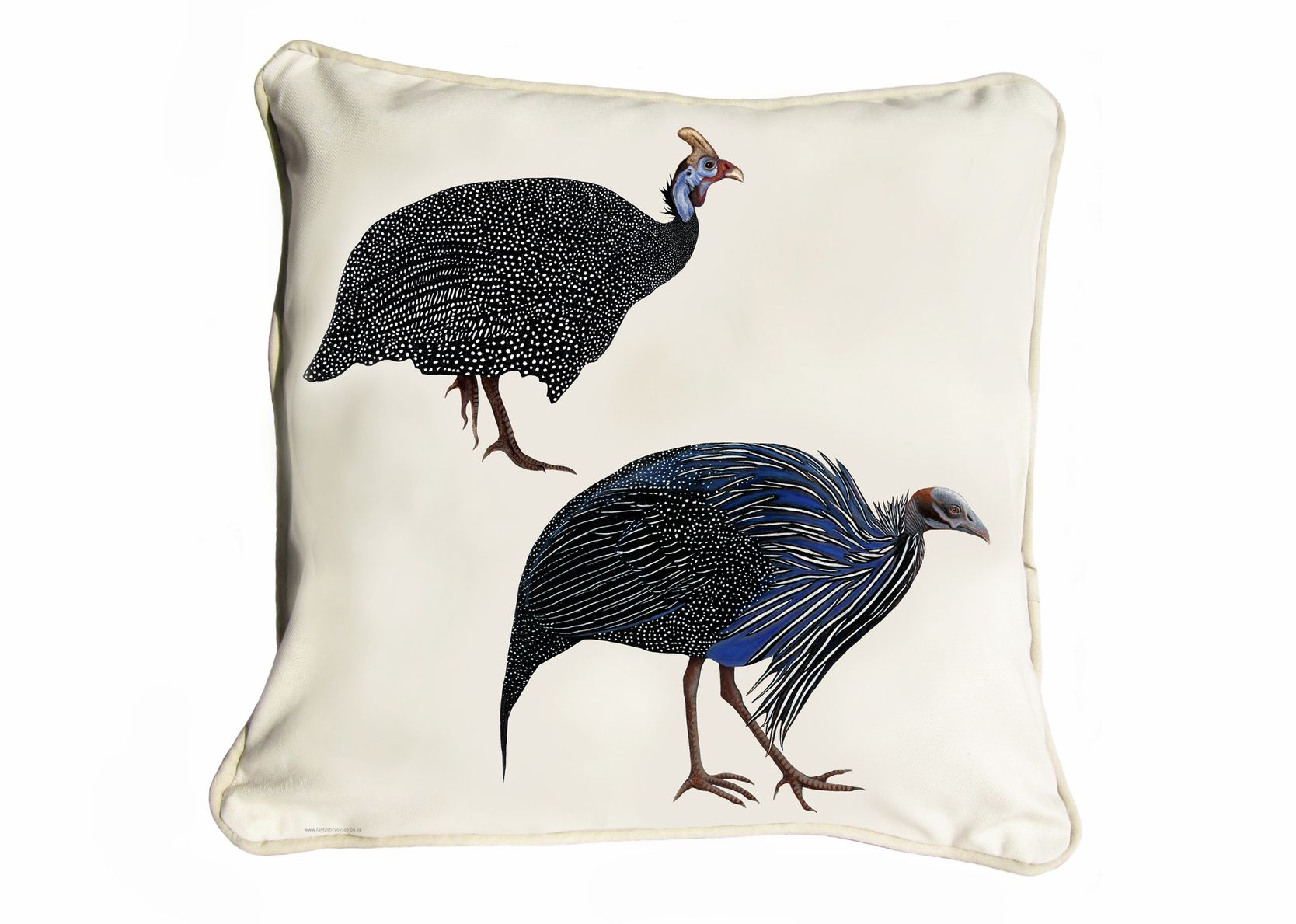 Classic Range Cushion Cover Stone Backing & Piping ClassicB500100111 Guinea Fowl