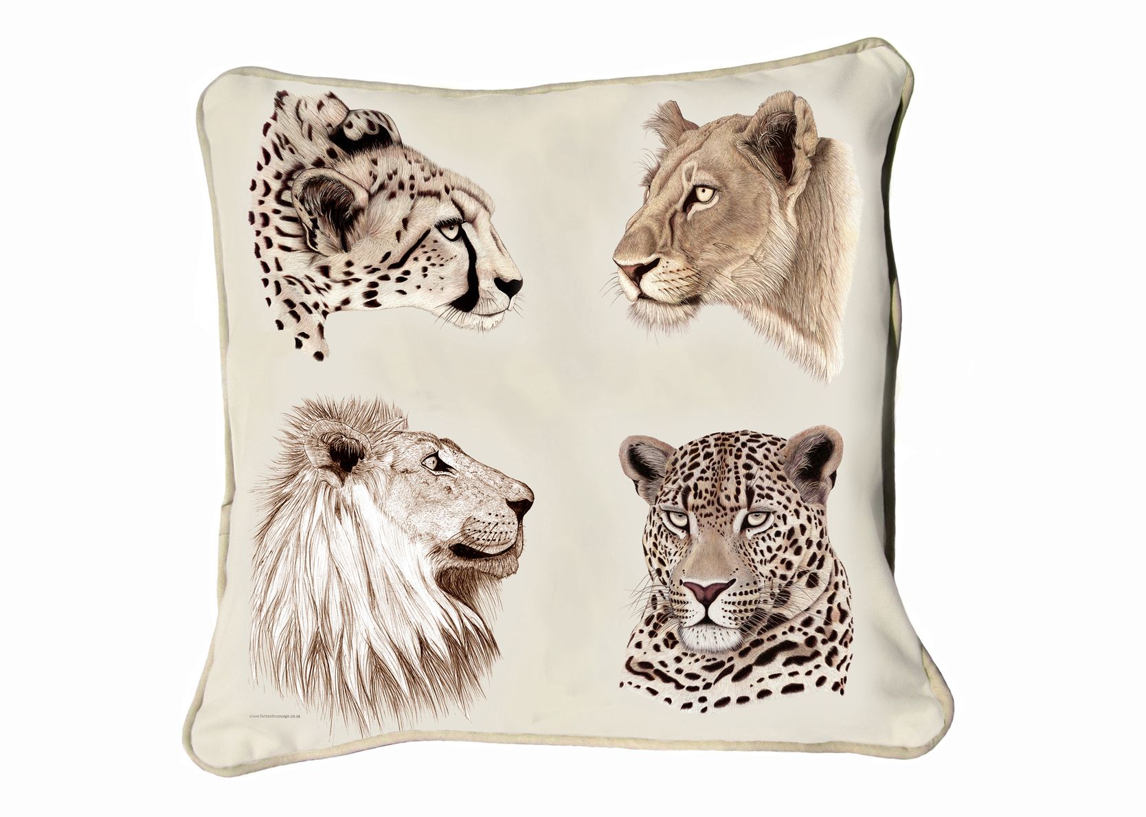 Classic Range Cushion Cover Stone Backing & Piping B810100111 The Big Cats